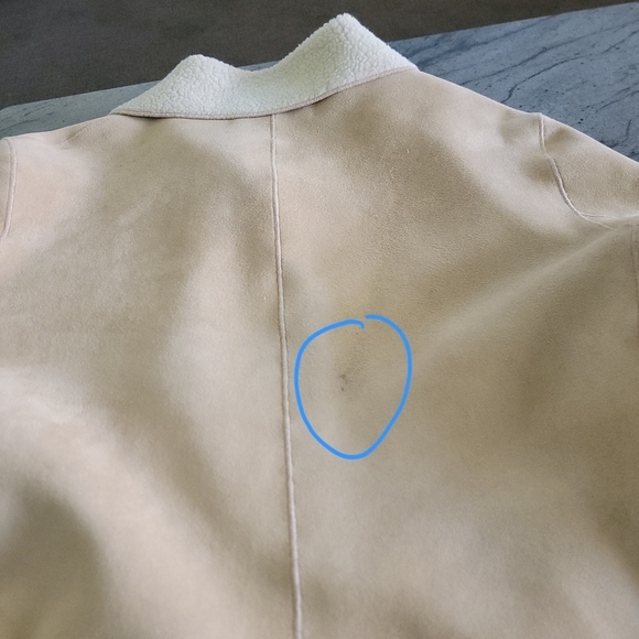 RENA ROWAN Faux Suede and Sherpa Jacket/Coat Tan Beige Size S - Picture 13 of 13